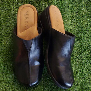 Serra Black Slip On Center Seam Clogs, with Elastic top- Easy Slip on & Comfort